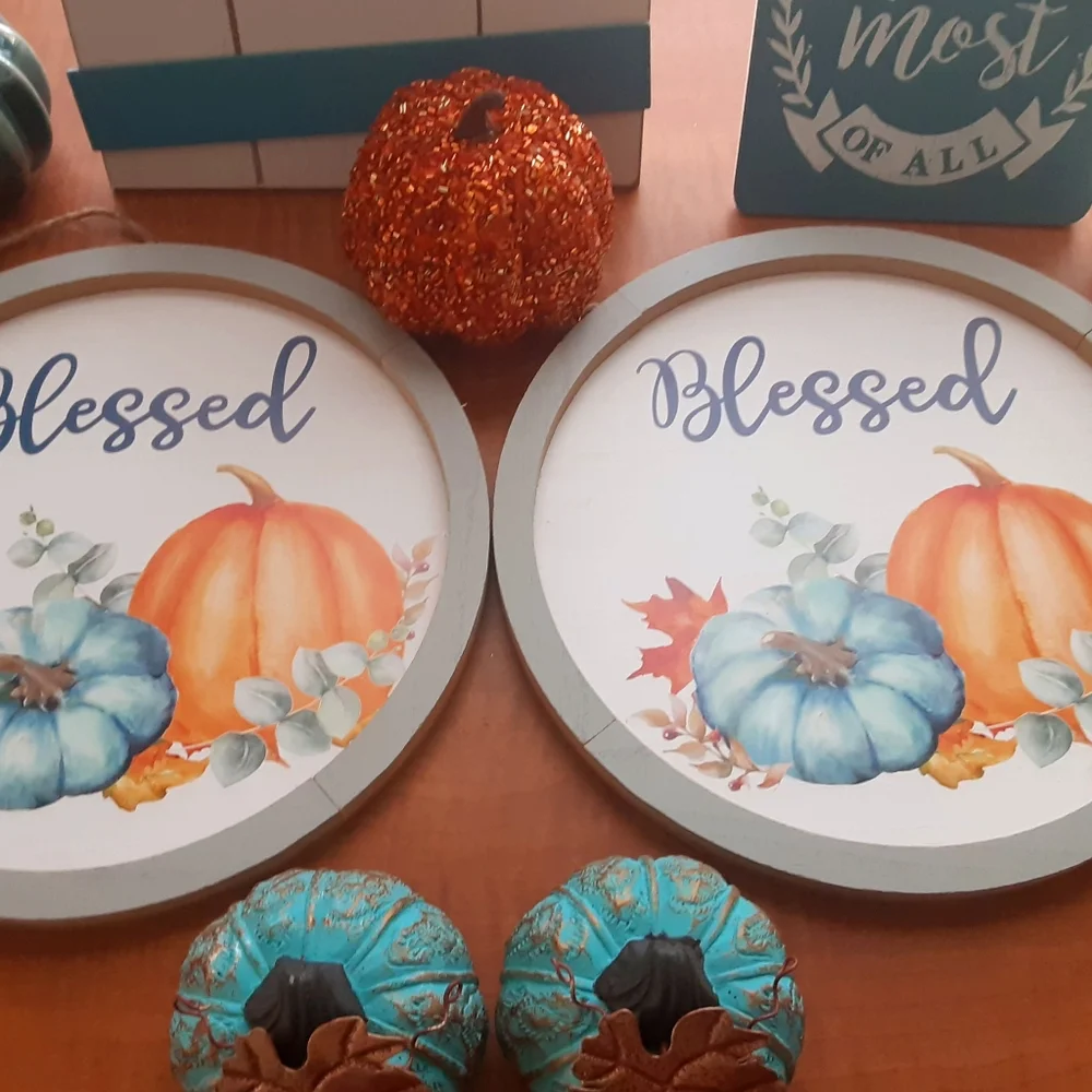 Fall Decor Turquoise 9 Piece Bundle